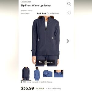 Cherokee iflex Scrub Jacket • Size Small • Navy